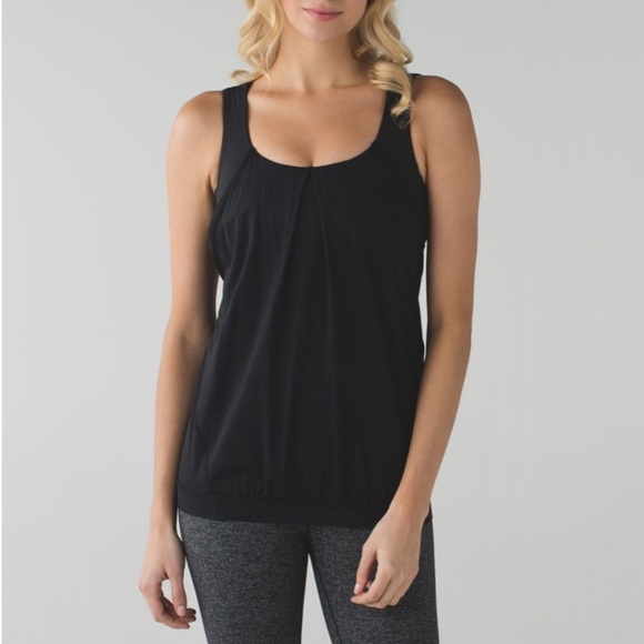 Lululemon Nouveau Limits Tank Top with Built in Sport Bra in Black Size 4 - Picture 1 of 10